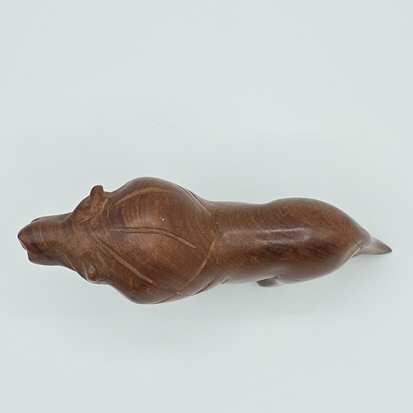 Hand Carved Kenyan Wood Lion Figurine Safari Animal Statue Genuine Kenya 4.5" - Picture 6 of 9